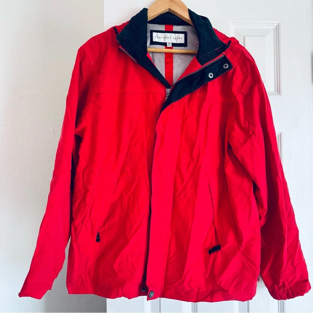 Geoffrey Beene Red Cotton Men's Casual Zipper Jacket Size M - Picture 7 of 10